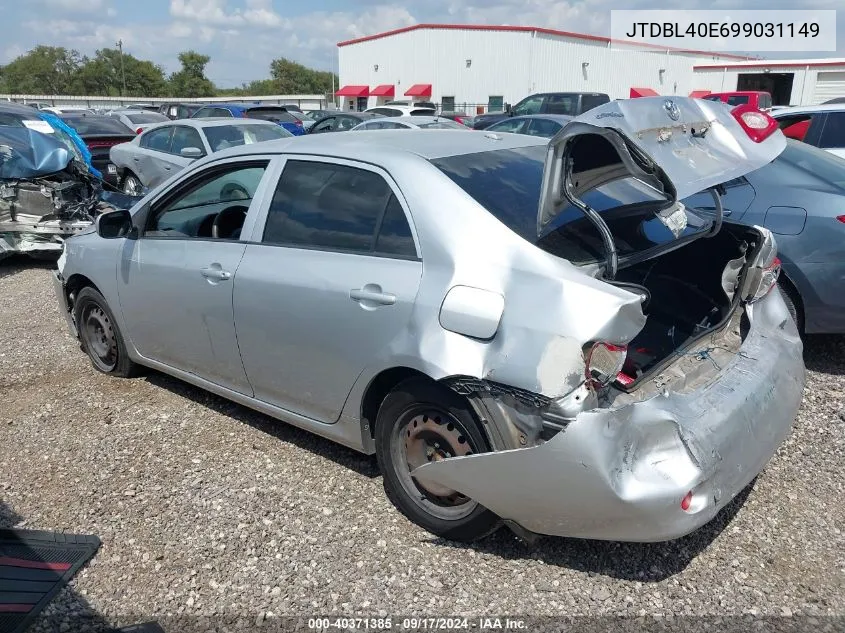 2009 Toyota Corolla Le VIN: JTDBL40E699031149 Lot: 40371385