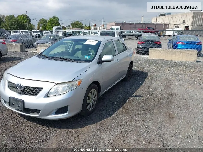 2009 Toyota Corolla Le VIN: JTDBL40E89J039137 Lot: 40375594