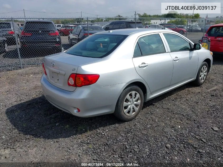 2009 Toyota Corolla Le VIN: JTDBL40E89J039137 Lot: 40375594