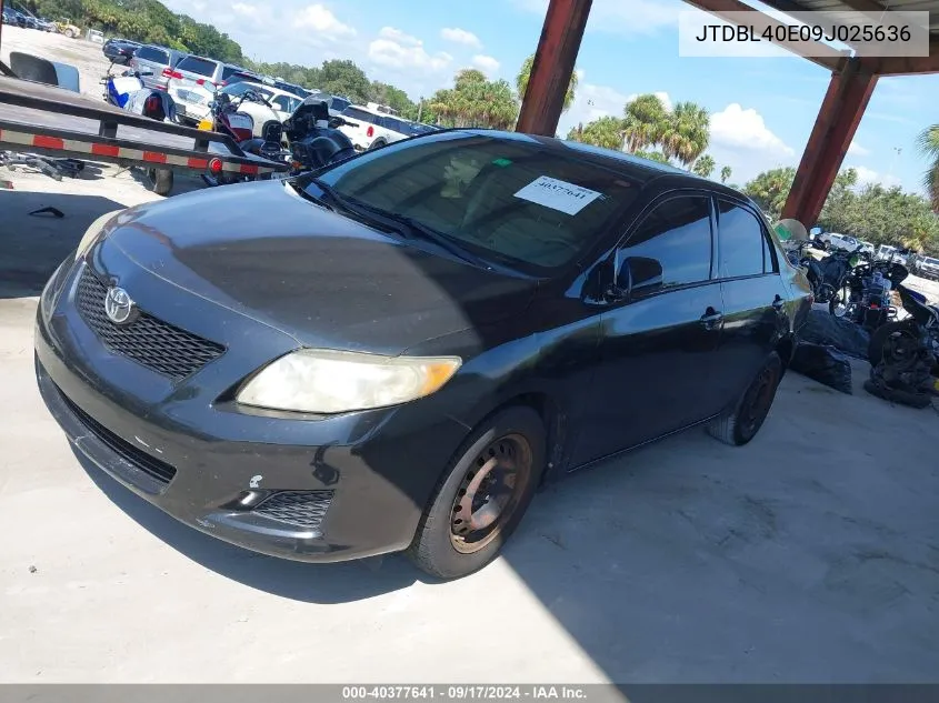 2009 Toyota Corolla Le VIN: JTDBL40E09J025636 Lot: 40377641