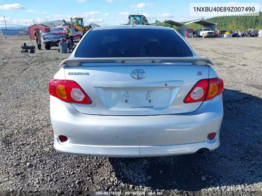 2009 Toyota Corolla S VIN: 1NXBU40E89Z007490 Lot: 40378128