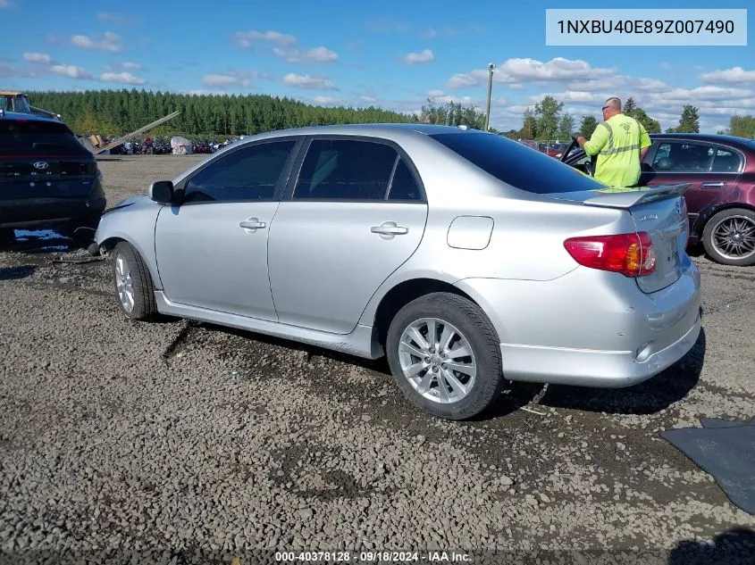 1NXBU40E89Z007490 2009 Toyota Corolla S