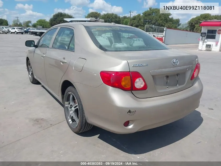 2009 Toyota Corolla Le VIN: 1NXBU40E99Z118081 Lot: 40383383