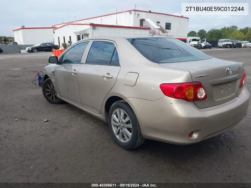 2009 Toyota Corolla Le VIN: 2T1BU40E59C012244 Lot: 40388611