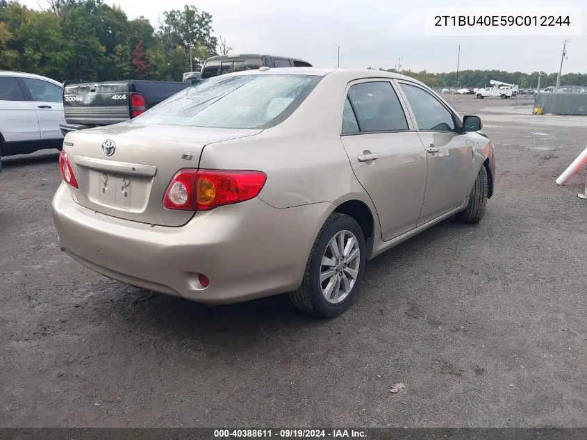 2009 Toyota Corolla Le VIN: 2T1BU40E59C012244 Lot: 40388611