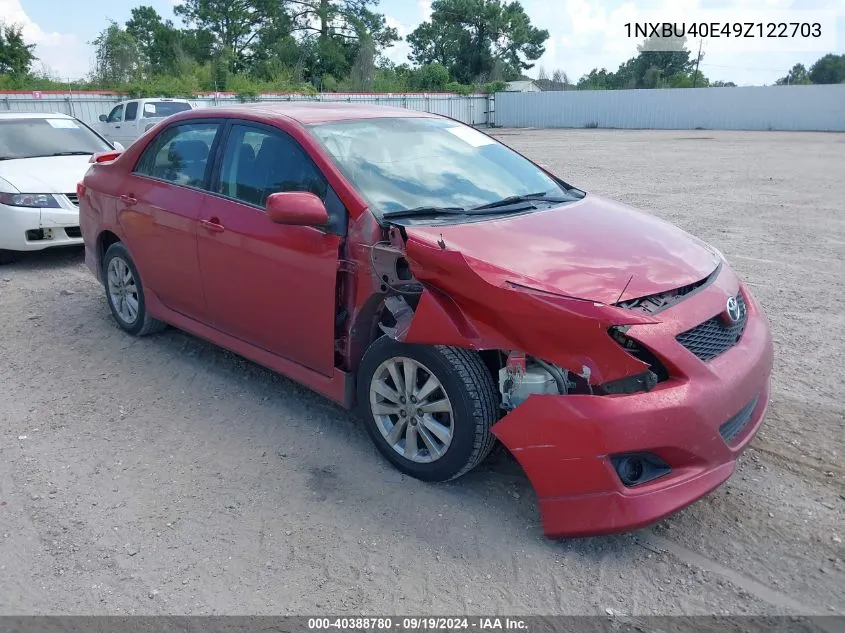 2009 Toyota Corolla S VIN: 1NXBU40E49Z122703 Lot: 40388780