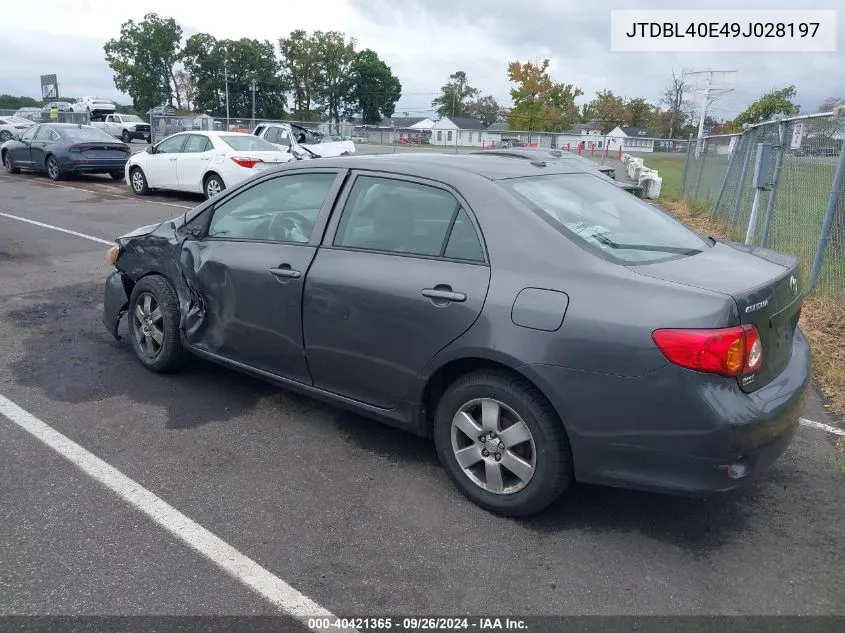 2009 Toyota Corolla Le VIN: JTDBL40E49J028197 Lot: 40421365