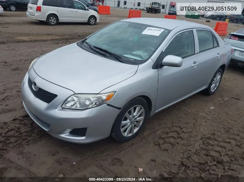 2009 Toyota Corolla Le VIN: JTDBL40E29J051509 Lot: 40423399