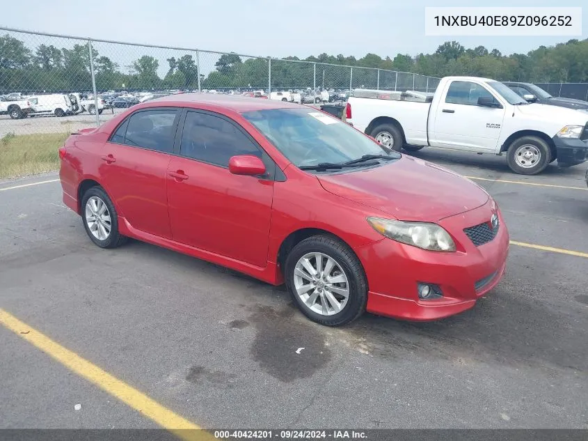 2009 Toyota Corolla S VIN: 1NXBU40E89Z096252 Lot: 40424201