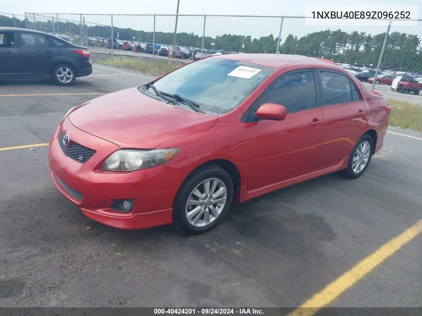 2009 Toyota Corolla S VIN: 1NXBU40E89Z096252 Lot: 40424201