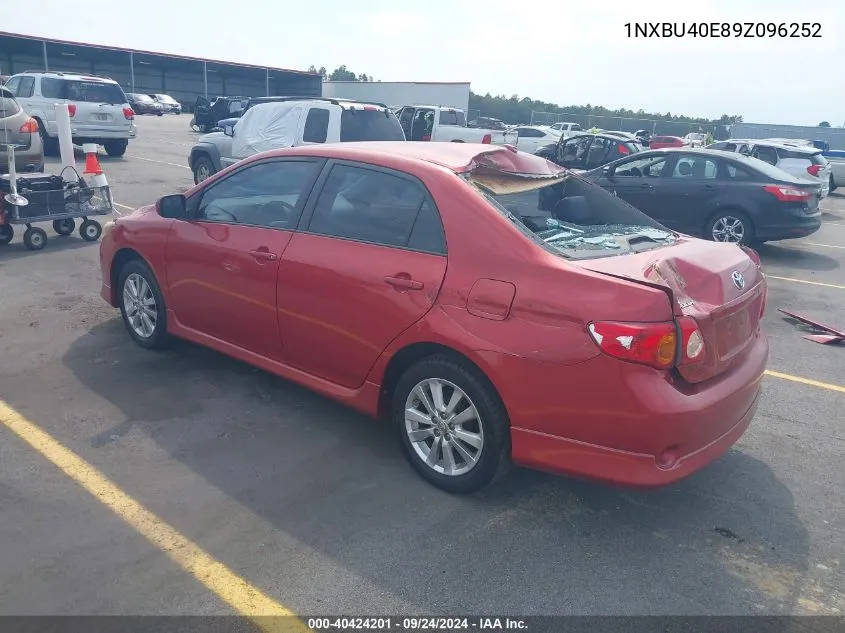 2009 Toyota Corolla S VIN: 1NXBU40E89Z096252 Lot: 40424201