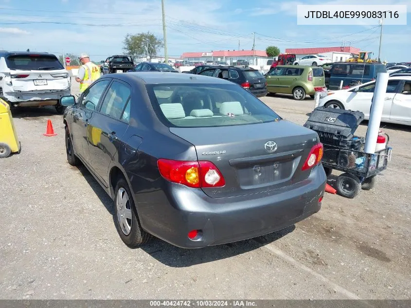 2009 Toyota Corolla Le VIN: JTDBL40E999083116 Lot: 40424742