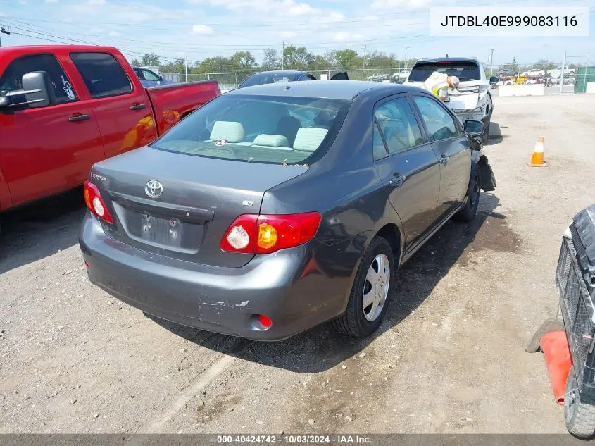 2009 Toyota Corolla Le VIN: JTDBL40E999083116 Lot: 40424742