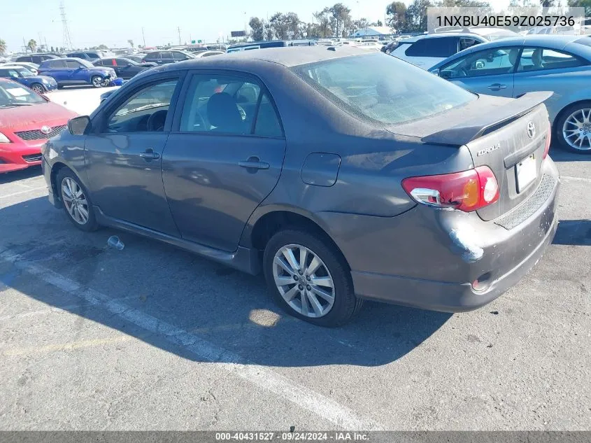 2009 Toyota Corolla S VIN: 1NXBU40E59Z025736 Lot: 40431527