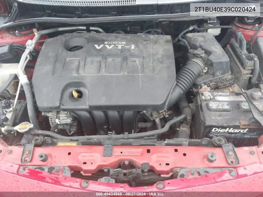 2T1BU40E39C020424 2009 Toyota Corolla Xle