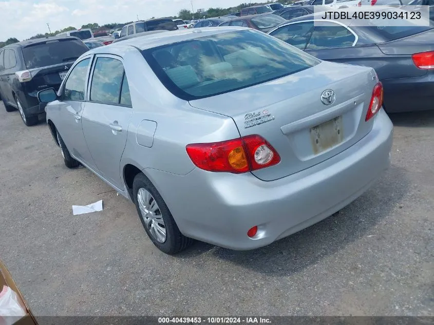 2009 Toyota Corolla Le VIN: JTDBL40E399034123 Lot: 40439453