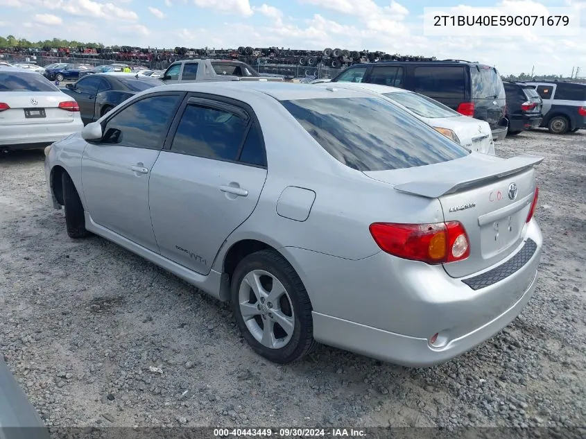 2009 Toyota Corolla S VIN: 2T1BU40E59C071679 Lot: 40443449