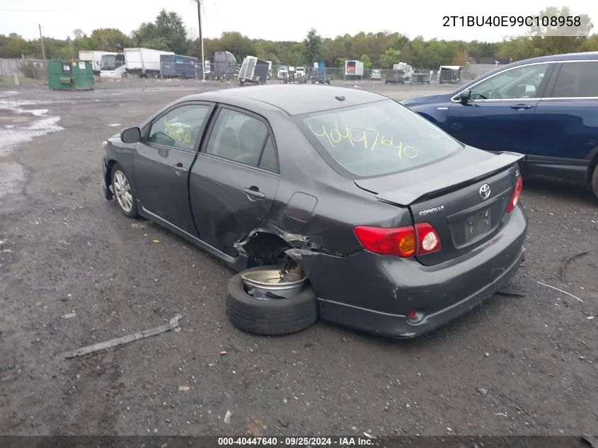 2009 Toyota Corolla S VIN: 2T1BU40E99C108958 Lot: 40447640