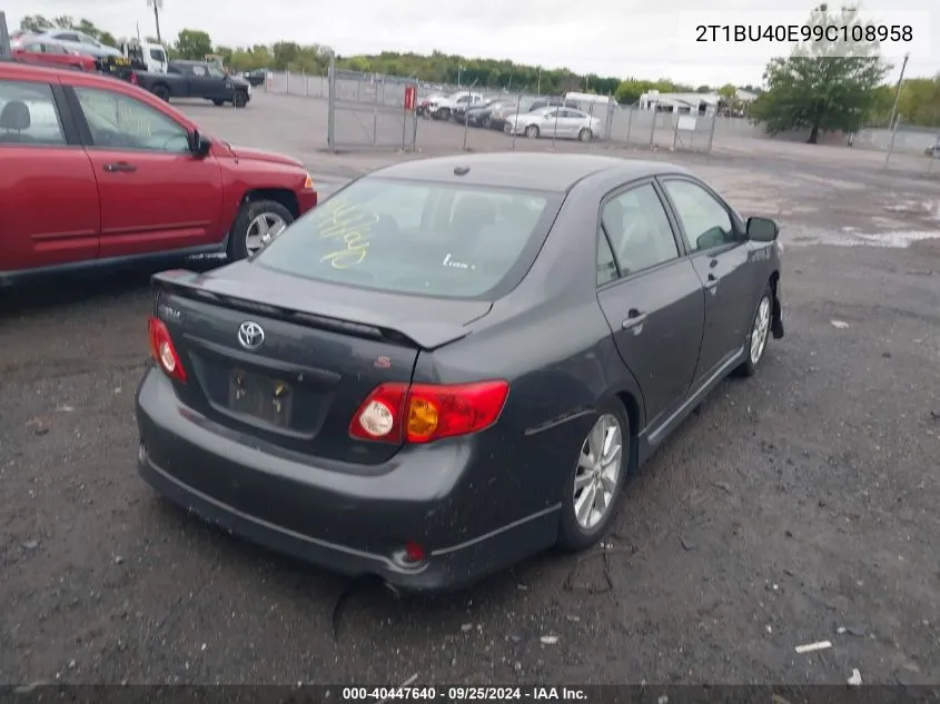 2009 Toyota Corolla S VIN: 2T1BU40E99C108958 Lot: 40447640