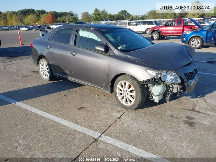 2009 Toyota Corolla Le/Xle VIN: JTDBL40E39J008474 Lot: 40466666