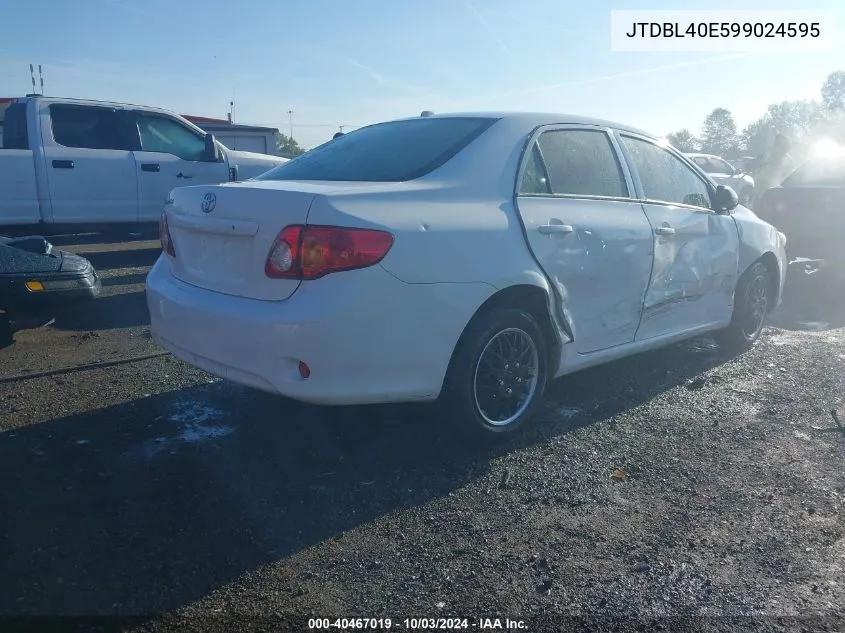 2009 Toyota Corolla VIN: JTDBL40E599024595 Lot: 40467019