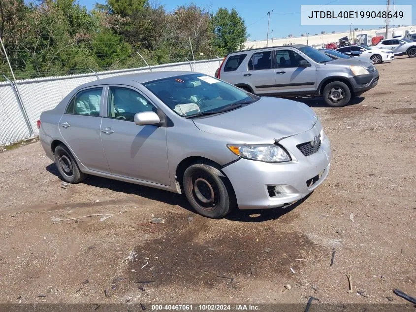 2009 Toyota Corolla Le VIN: JTDBL40E199048649 Lot: 40467061