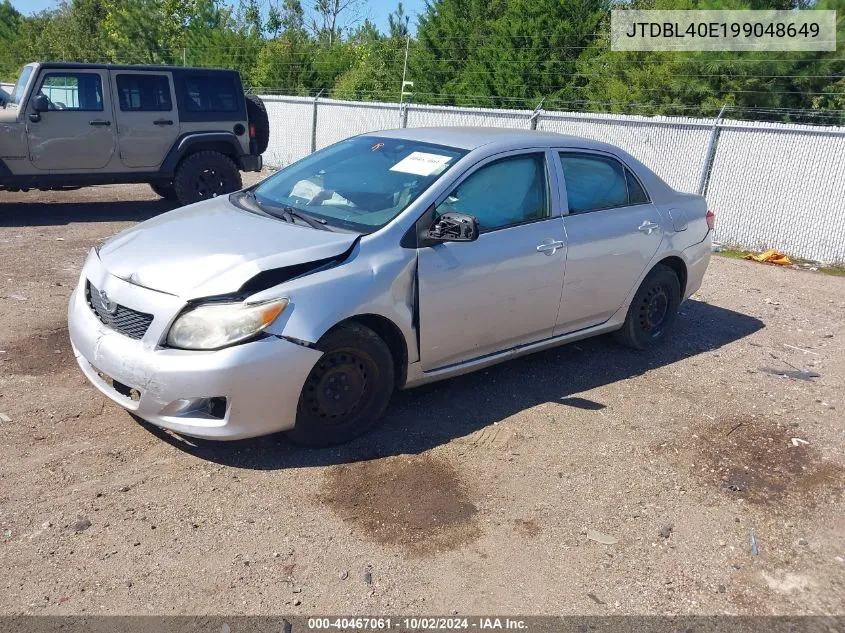 2009 Toyota Corolla Le VIN: JTDBL40E199048649 Lot: 40467061