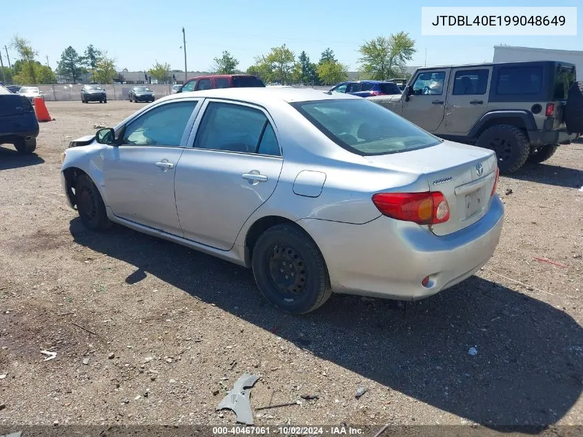 2009 Toyota Corolla Le VIN: JTDBL40E199048649 Lot: 40467061