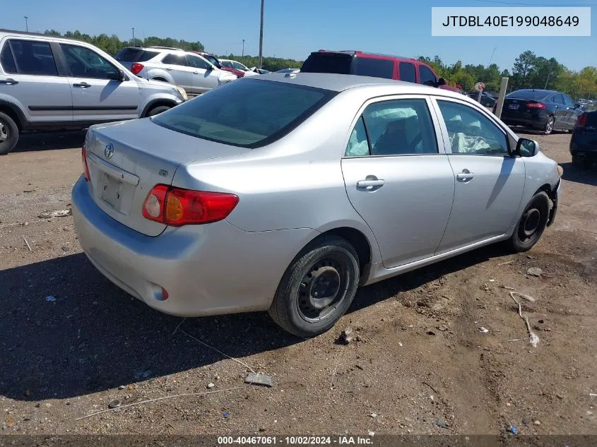 2009 Toyota Corolla Le VIN: JTDBL40E199048649 Lot: 40467061