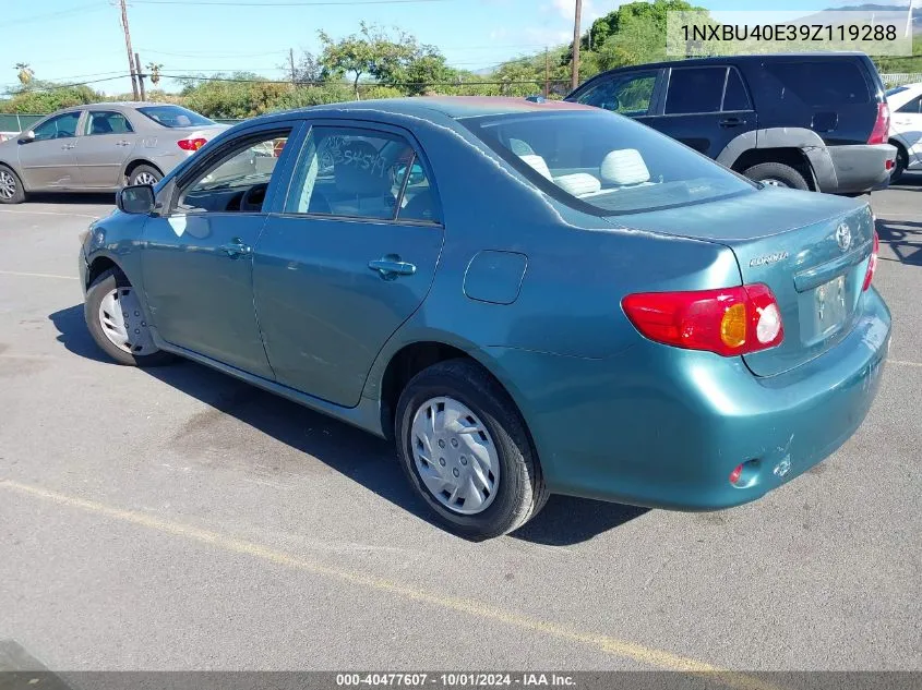 2009 Toyota Corolla Le VIN: 1NXBU40E39Z119288 Lot: 40477607