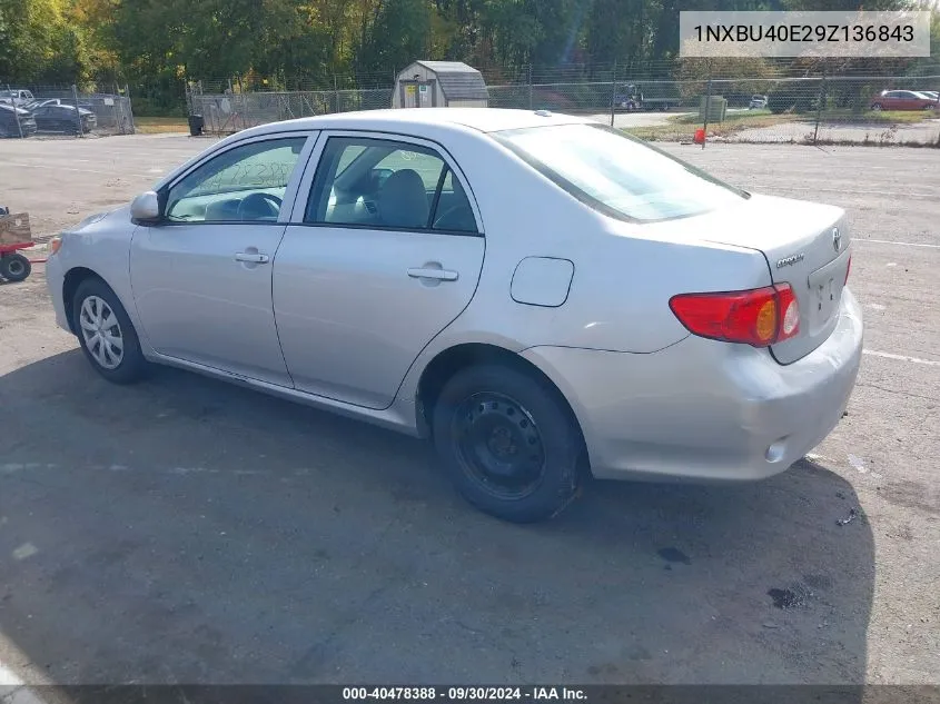 1NXBU40E29Z136843 2009 Toyota Corolla Le