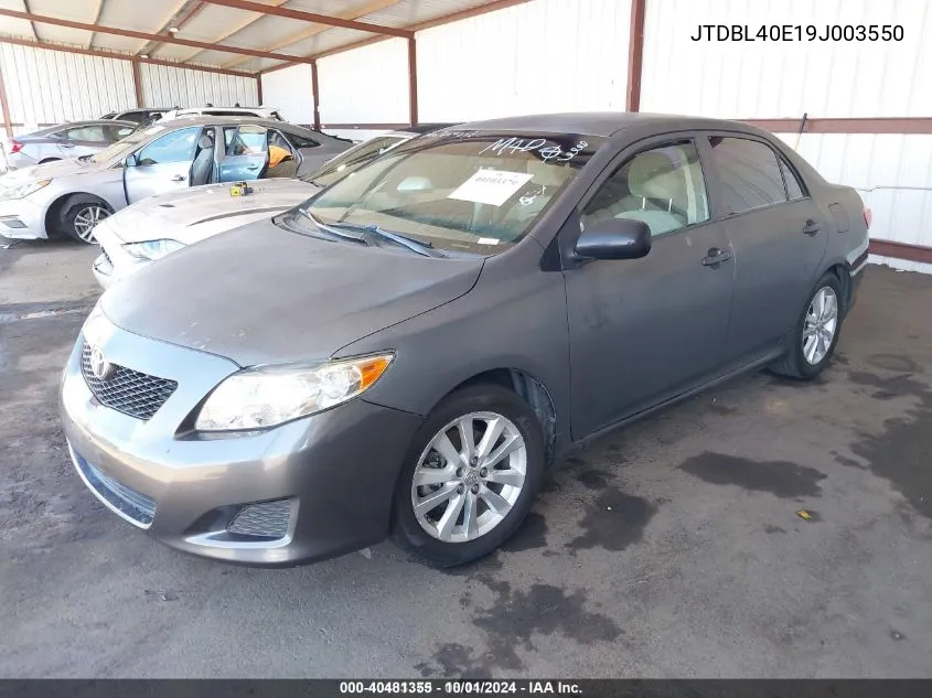 2009 Toyota Corolla Le VIN: JTDBL40E19J003550 Lot: 40481355