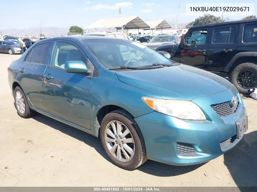 2009 Toyota Corolla Le VIN: 1NXBU40E19Z029671 Lot: 40481502