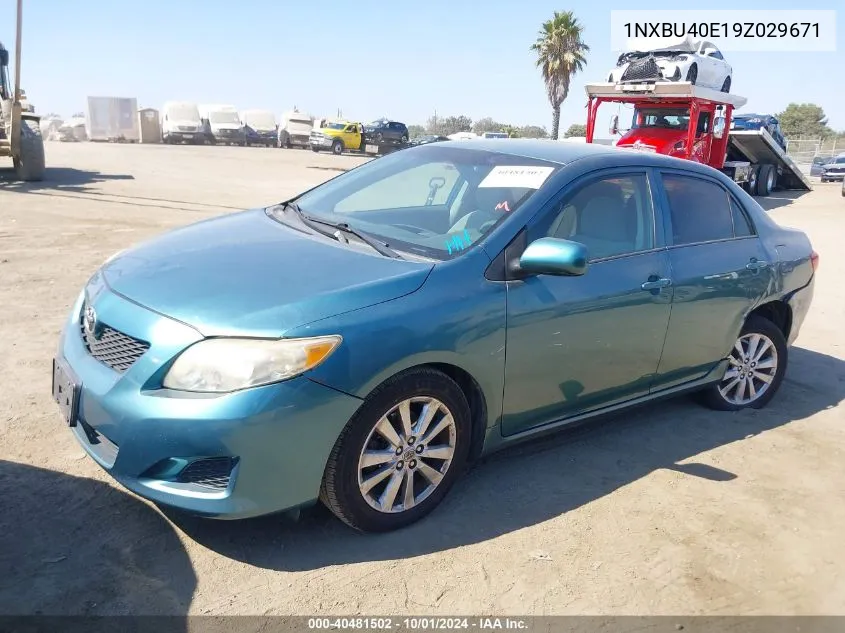 2009 Toyota Corolla Le VIN: 1NXBU40E19Z029671 Lot: 40481502