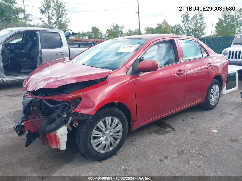 2009 Toyota Corolla Le VIN: 2T1BU40E29C039580 Lot: 40490561