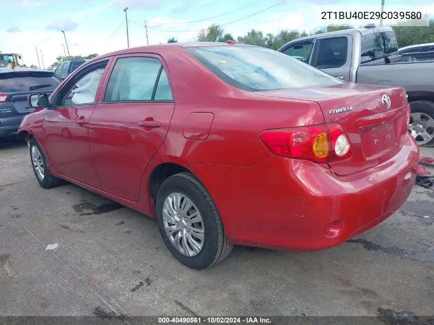 2009 Toyota Corolla Le VIN: 2T1BU40E29C039580 Lot: 40490561