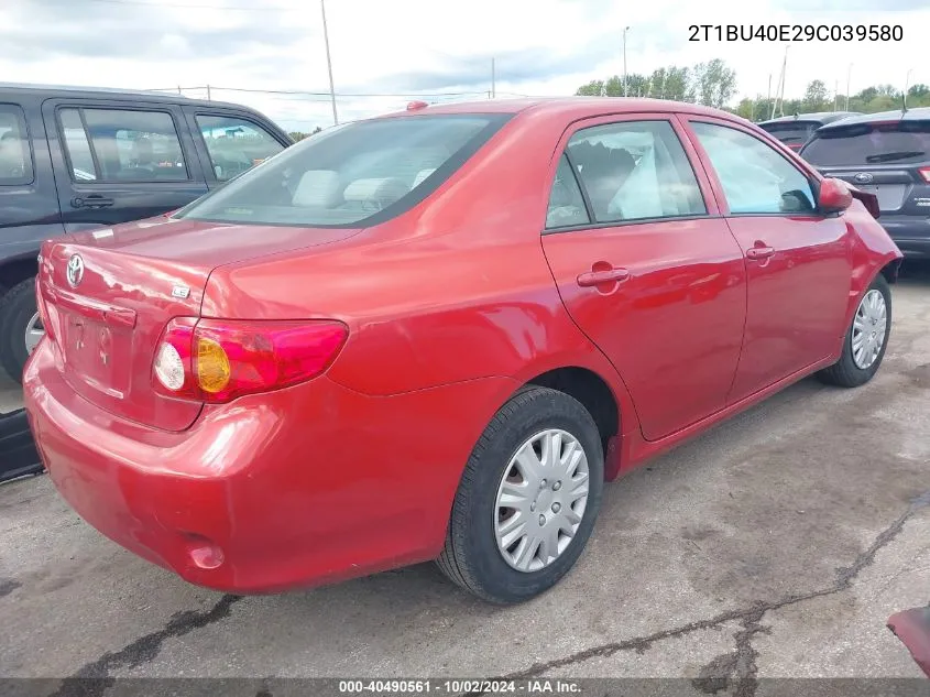 2009 Toyota Corolla Le VIN: 2T1BU40E29C039580 Lot: 40490561