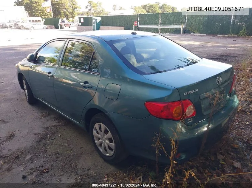 2009 Toyota Corolla Le VIN: JTDBL40E09J051671 Lot: 40497221