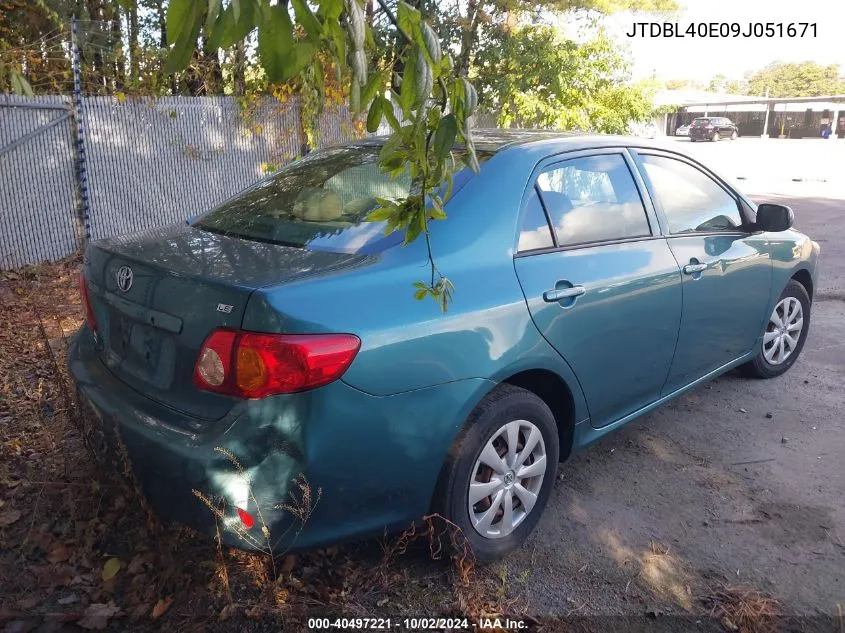 2009 Toyota Corolla Le VIN: JTDBL40E09J051671 Lot: 40497221