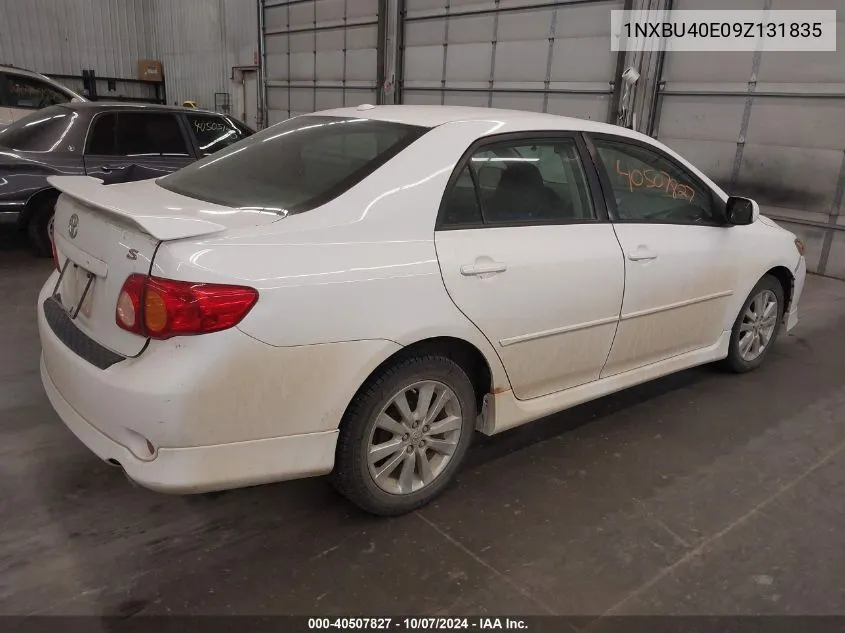 2009 Toyota Corolla S/Le/Xle VIN: 1NXBU40E09Z131835 Lot: 40507827