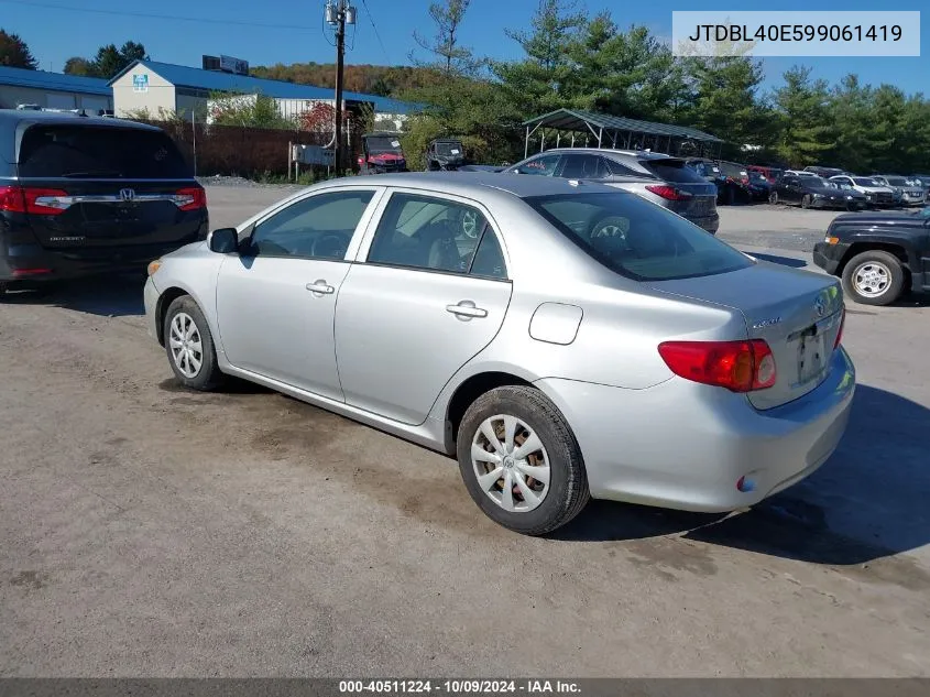 2009 Toyota Corolla Le/Xle VIN: JTDBL40E599061419 Lot: 40511224