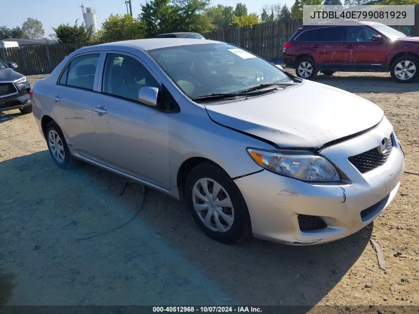 2009 Toyota Corolla Le VIN: JTDBL40E799081929 Lot: 40512968