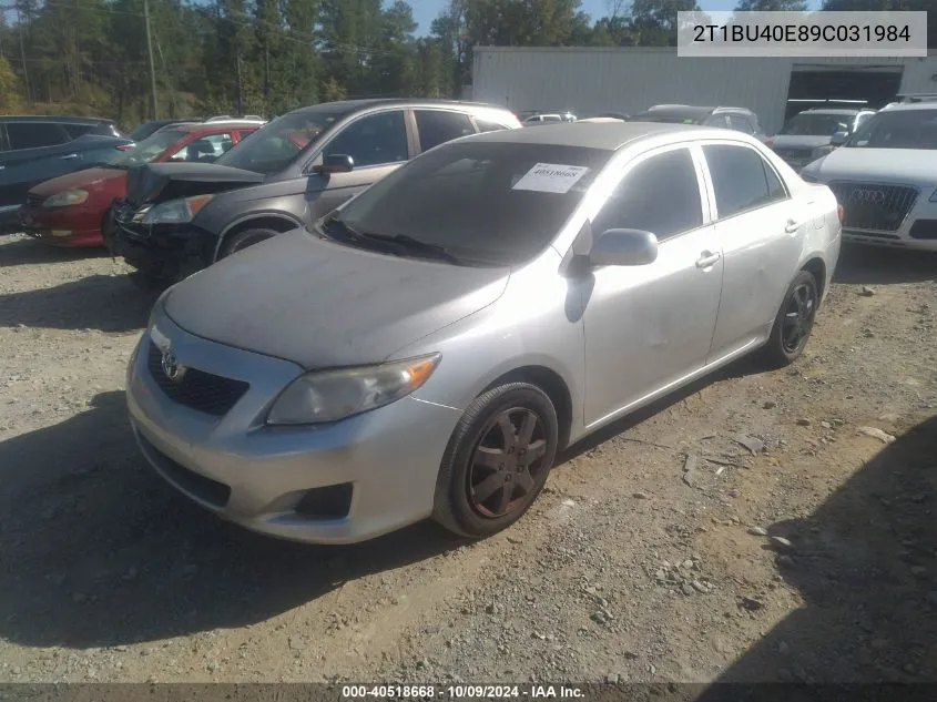 2009 Toyota Corolla Le VIN: 2T1BU40E89C031984 Lot: 40518668