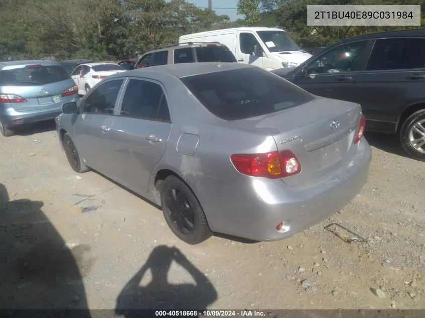 2009 Toyota Corolla Le VIN: 2T1BU40E89C031984 Lot: 40518668