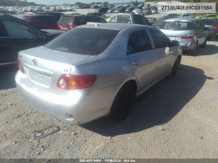 2009 Toyota Corolla Le VIN: 2T1BU40E89C031984 Lot: 40518668