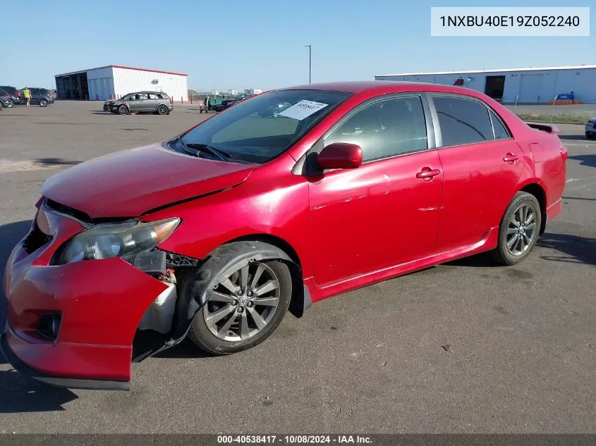 2009 Toyota Corolla S VIN: 1NXBU40E19Z052240 Lot: 40538417