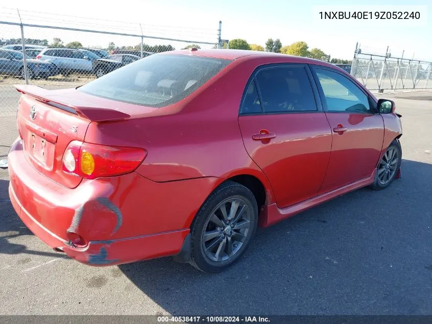 2009 Toyota Corolla S VIN: 1NXBU40E19Z052240 Lot: 40538417