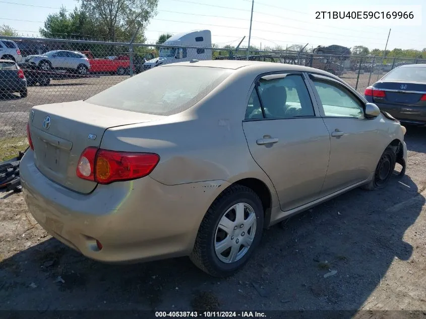 2009 Toyota Corolla Le VIN: 2T1BU40E59C169966 Lot: 40538743