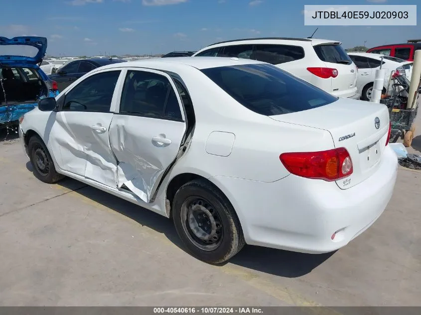 2009 Toyota Corolla VIN: JTDBL40E59J020903 Lot: 40540616