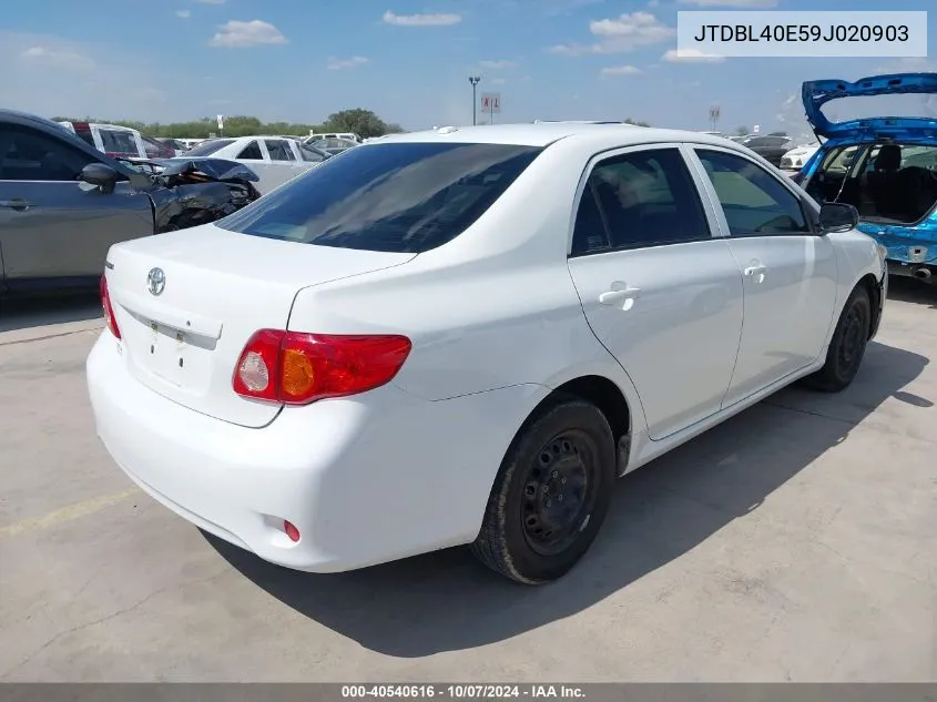 2009 Toyota Corolla VIN: JTDBL40E59J020903 Lot: 40540616